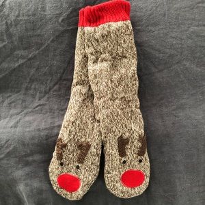 Rudolph / Xmas lined home socks